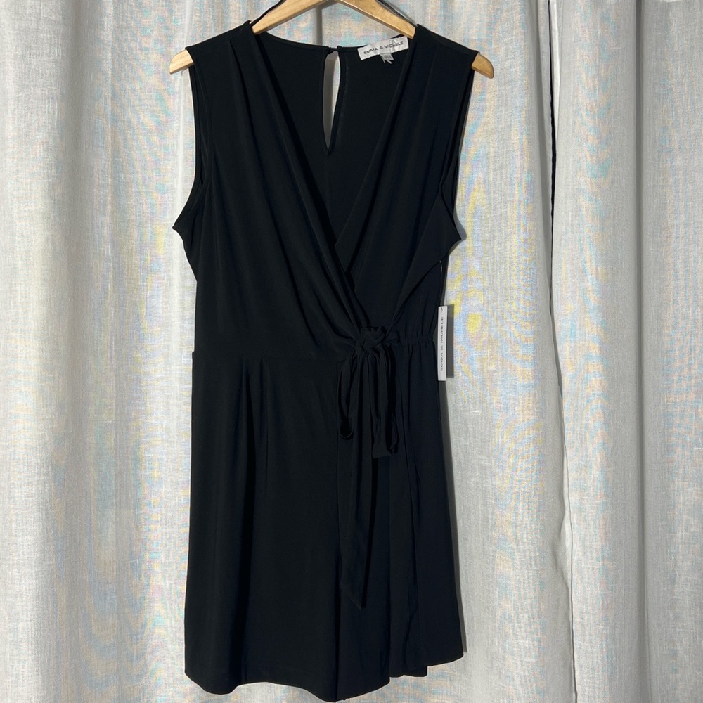 Emma & Michele Black Sleeveless Shorts Romper